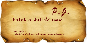 Paletta Juliánusz névjegykártya